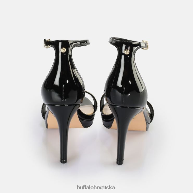 crno zlato Buffalo monroe 2 veganske sandale na petu |sandale TDD6T222